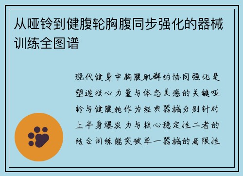 从哑铃到健腹轮胸腹同步强化的器械训练全图谱